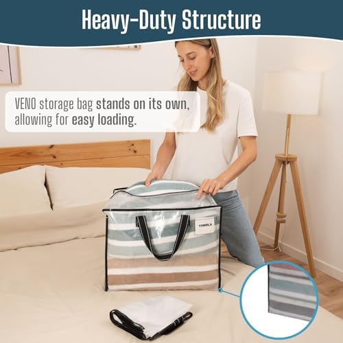 Heavy Duty Moving Bags, Storage Bags, 13 Gallon, Clear, 4 Pack