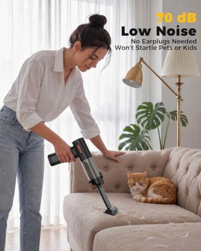 FT55 Portable Car Vacuum with Removable Battery 19kPa Suction Power