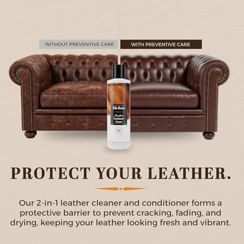Leather Cleaner and Conditioner 8 Fl Oz | Cleans, Conditions, Protects | Prevents Drying, Cracking & UV Fading of Leather Jackets, Furniture, Car Seats, Purses