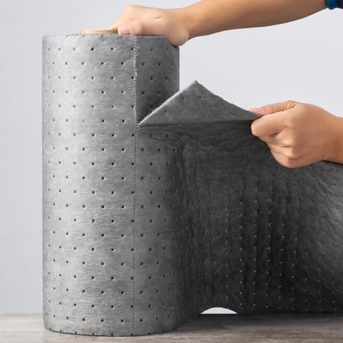 Heavy Duty Absorbent Mat Roll for Oil, Water and Other Liquids, Suitable for Multi-Purpose Super Absorbent Pads (15" W x 150' L)