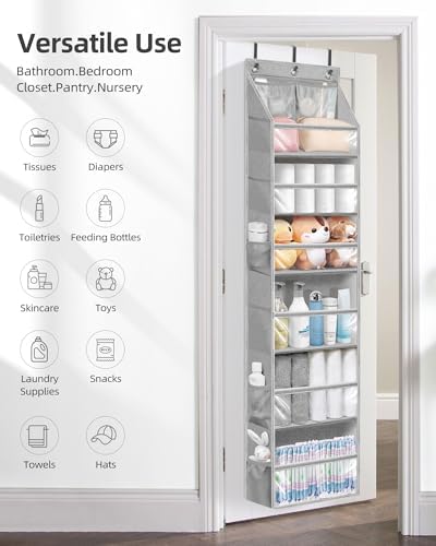 Over Door Organizer Hanging Shelves Large Clear Deep Pockets