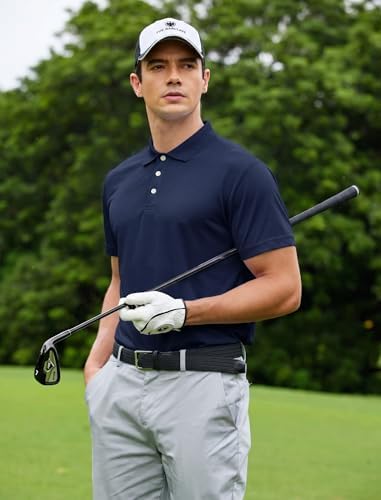 Golf Polo Shirts for Men Quick Dry Short Sleeve Collared Shirt