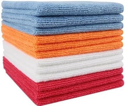 Tricol Clean Professional Microfiber Cleaning Cloth 12 Value Pack 16 x 16 inch (Commerical Grade, Extra Thick, Extra Abs