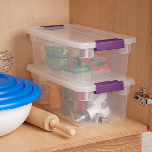 ClearView Latch Boxes, Storage Bins with Lids, 6 Quart, 12-Pack