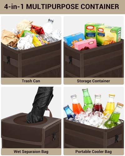 Car Trash Can with Lid, Leakproof Car Garbage Can Car Trash Bag