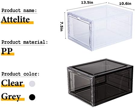 Shoe Storage Boxes Stackable Clear Shoe Organizer Cabinet,6 Pack