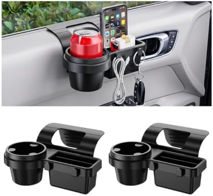 2PCS Car Hanging Storage Organizer with Phone & Cup Holder, Hook