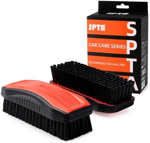Carpet Cleaning Brush, 2Pcs Universal Leather & Upholstery Brush,Durable Nylon Bristles for Car Detailing,Ideal for Cleaning Seats, Carpets & Interior Surfaces,Gentle,Effective Detailing Tool