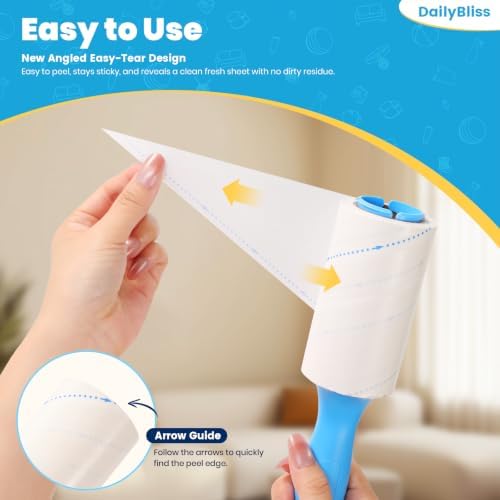 Extra Sticky Lint Roller for Pet Hair, 500 Sheets with 2 Handles