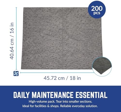 Universal Medium Duty Absorbent Pads, 16" x 18", 200 Count