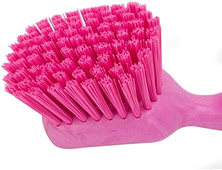 40541EC26 Plastic Scrub Brush, Utility Brush, Kitchen Brush With Hanging Hole For Cleaning, 8 Inches, Pink