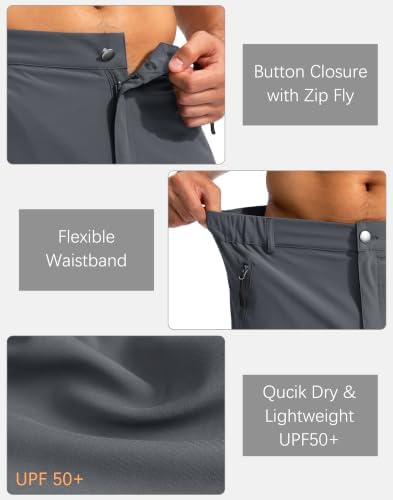 Men's Hiking Cargo Shorts 9"/7"/11" Lightweight Outdoor Shorts for Men Trip Golf Camping Casual with 5 Zipper Pockets