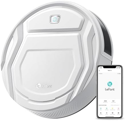 Robot Vacuum Cleaner, Strong Suction, 120 Mins Runtime, Slim, Low Noise, Automatic Self-Charging, Wi-Fi/App/Alexa Control, Ideal for Pet Hair Hard Floor and Daily Cleaning, M210