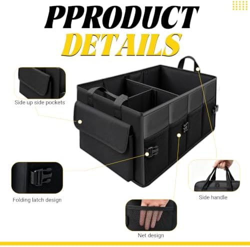 50L Trunk Organizer, Medium Foldable Car Organizer for SUV, Jeep, Sedan
