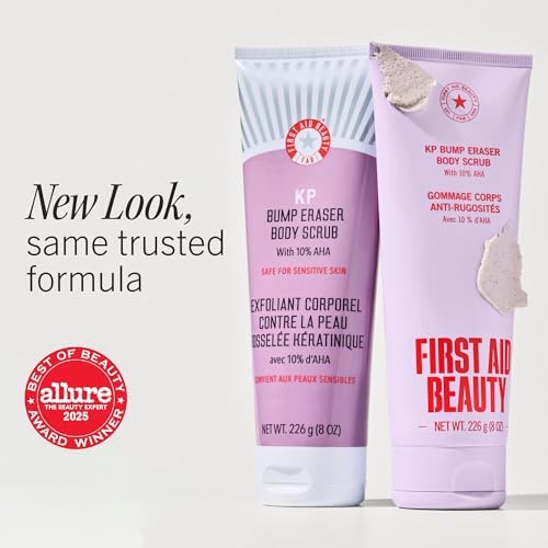 First Aid Beauty KP Bump Eraser Body Scrub, 10% AHA Body Exfoliator