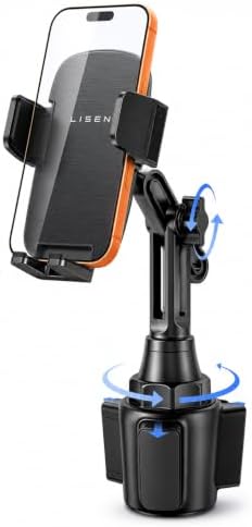 [Upgraded Version Cup Holder Phone Holder for Car, Universal 360° Adjustable Long Neck Car Phone Mount Golf Cart Truck Jeep, Compatible with iPhone Samsung Google & All 4.0-7.0 '' Phones