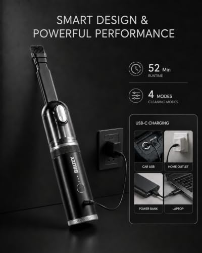 Handheld Vacuum，4-in-1 Cordless Car vacuum cleaner&Air Blower,Black