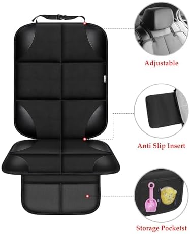 Car Seat Protector for Child Car Seat，Non-Slip Backing No Imprints