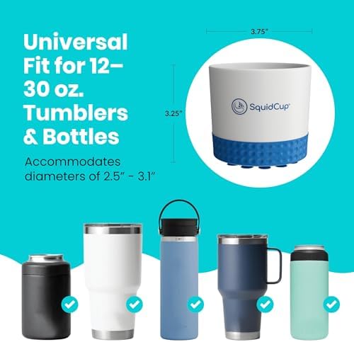 Non-Tipping Cup Holder for Boat - Anti-Spill Suction 12-30 oz