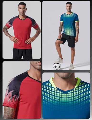 5 Pack Men's Quick Dry Athletic V Neck Gym Workout T Shirts