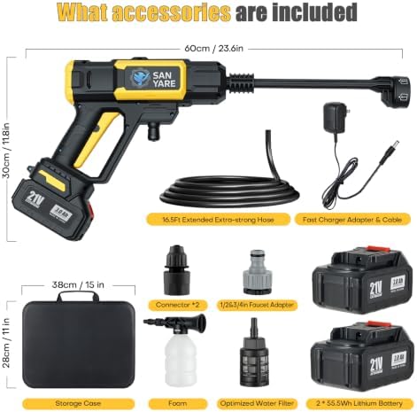 Cordless Pressure Washer, 1800PSI Brushless Portable Power Washer Dual 55Wh