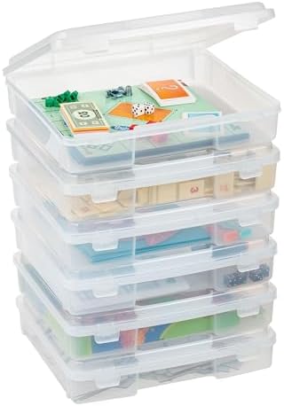 Board Game Storage |Made in USA| Thick Craft Case (6-Pack) - Clear