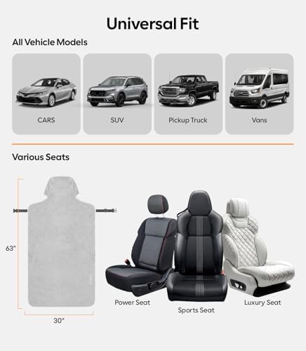 Car Seat Towel, Sweatproof, for Use After Gym, Light Gray, 1 Pack