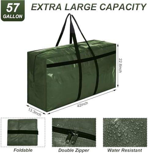 4 Pcs 57 Gallon Extra Large Moving Bags XXL Heavy Duty Storage Bags