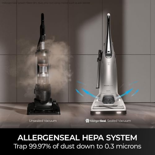 Elite 31150 Pet Friendly Bagged Upright Beltless Vacuum w/Pet Handi-Mate, Triple HEPA, 3D Inducer Motor, Telescoping Wand, 5-Position Height Adjustment, 3 Cleaning Tools-Silver