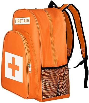 First Aid Bags Empty First Aid Backpack Empty Medical Storage Bag for First Aid Kits Pack Emergency Hiking Backpacking Camping Cycling Riding Climbing Travel Car (Orange)