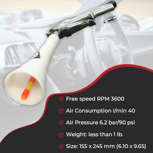 Vortex II Air Cleaning Gun – Pro Auto Detailing Tool for Deep Cleaning Interiors & Exteriors – Uses Air Compressor – Blasts Dust, Dirt & Grime Fast