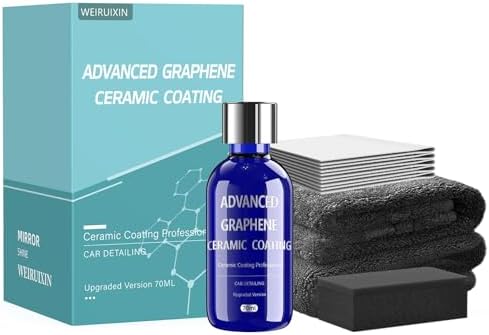 Advanced Graphene Ceramic Coating for Cars(70ML),12H Graphene Coating for Auto Car Detailing,10+ Years of Long Lasting Car Protection,Gloss Hydrophobicty Anti Scratch