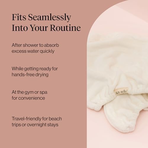 Microfiber Hair Towel Wrap for Women - White Ivory