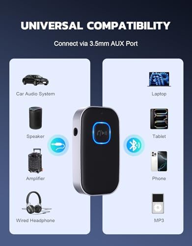 Bluetooth Receiver for Car, 3.5mm AUX Bluetooth Car Adapter