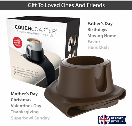 CouchCoaster® - Couch Armrest Cup Holder, Mocha Brown