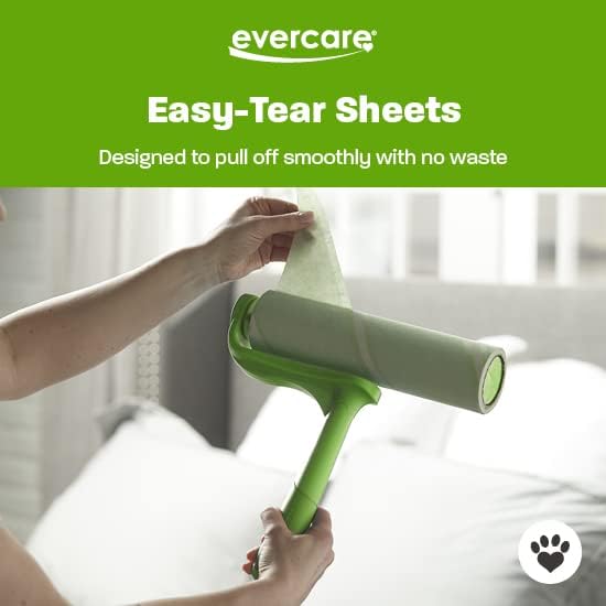 Evercare Ultra Sticky Pet Mega Lint Roller Value Pack, Manual Clothes & Furniture Cleaner with Handle and 2 Refills, 50 Sheets Each