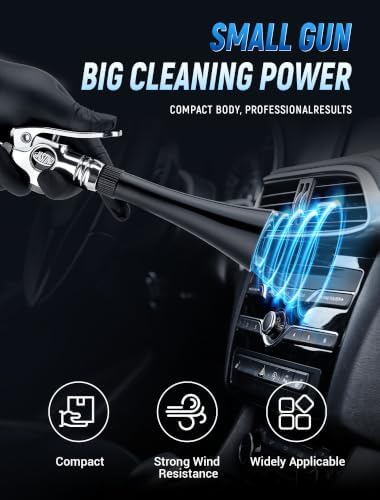 Tornado Mini Air Gun for Car Detailing, 360° Swivel Quick Connector