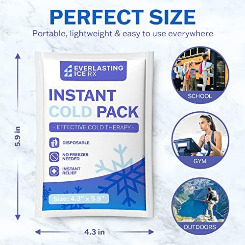 25 Pack Instant Ice Packs for Injuries, Disposable First Aid Cold Packs