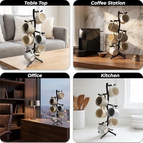 Handmade Iron Mug Tree - Heritage Design Mug Stand