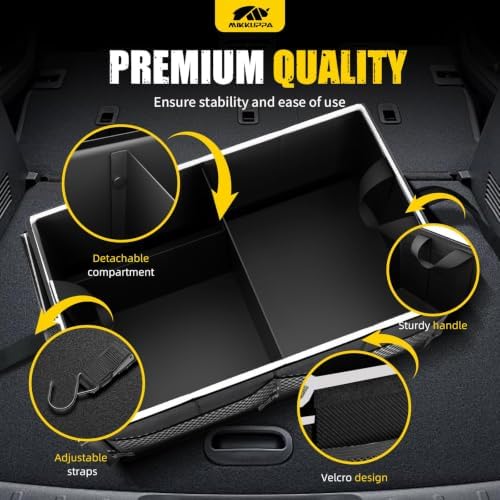 Trunk Organizer with Lid - 65L Collapsible Car Organizer