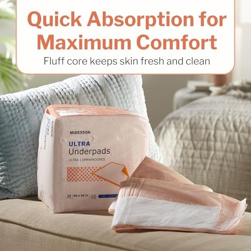 Ultra Disposable Underpads, Heavy Absorbency, 30 x 36 in, 100 ct