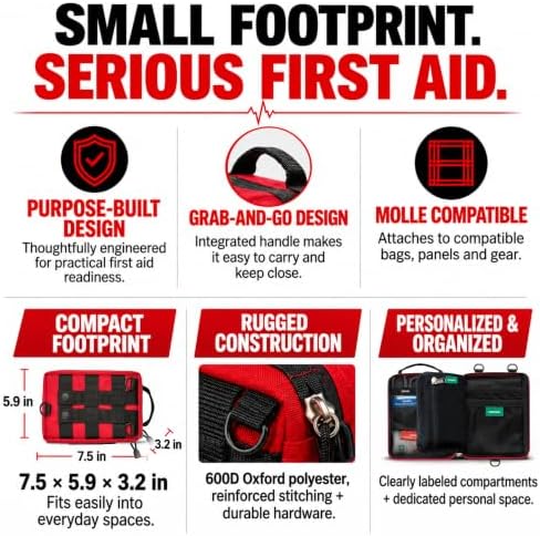 42-Piece Emergency Response First Aid Kit, Compact Everyday Kit