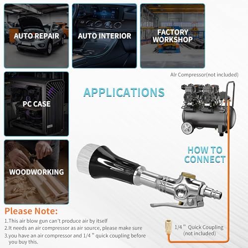 Mini Tornado Air Blow Gun with Detachable Brush Car Cleaning Kit