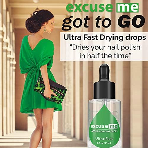 Excuse Me Nail Polish Ultra Fast Drying Drops 0.5 oz 15ml (Pack of 2)