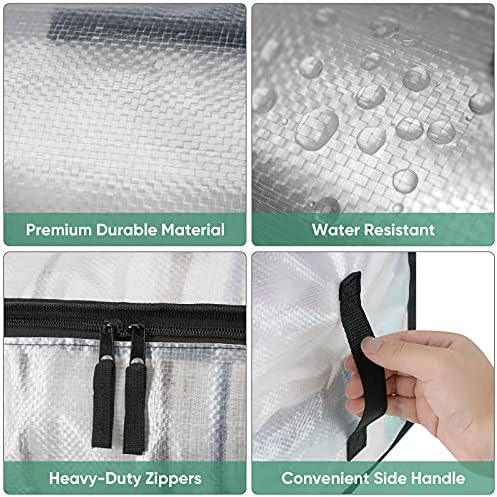 4-Pack Oversized Moving Bags with Reinforced Handles, Heavy-Duty Storage Tote for Clothes, Moving Supplies (Clear, 4-Pack)