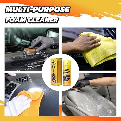 Multi-Purpose Foam Cleaner Spray for Auto Interior & Household Surfaces, All-Round Dirt Remover for Car Seats Dashboard Couch Fabric, 300ml
