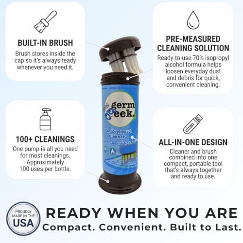Keyboard & Electronics Cleaner | Reusable Brush + Solution