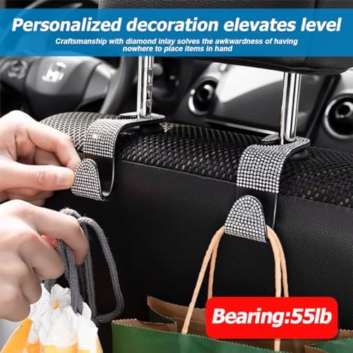 27-Piece 15 Inch Rhinestone Car Interior Accessory Set, Pink