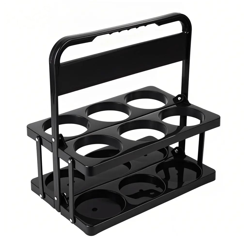 6 Cup Drink Carrier with Handle, Plastic Cup Carriers for Drinks