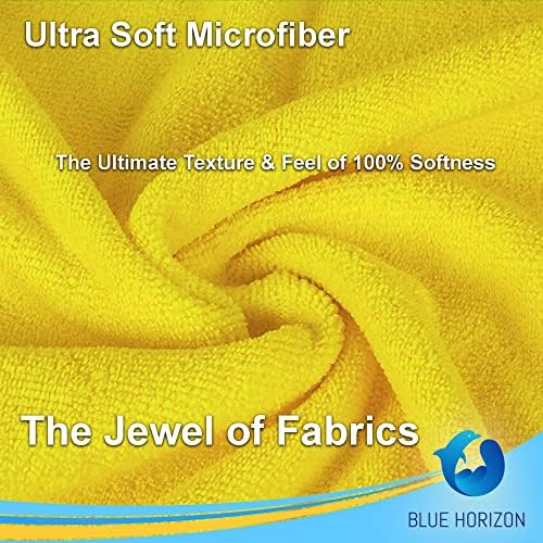 Yellow Microfiber Cleaning Towels, 36-Pack Dual-Sided Ultra Soft Plush Washcloth, Professional Grade Premium Microfiber Detailing Cleaning Cloths, Car, Household and Commercial (Yellow, 16" x 16")